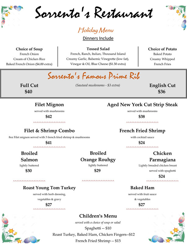 Easter menu